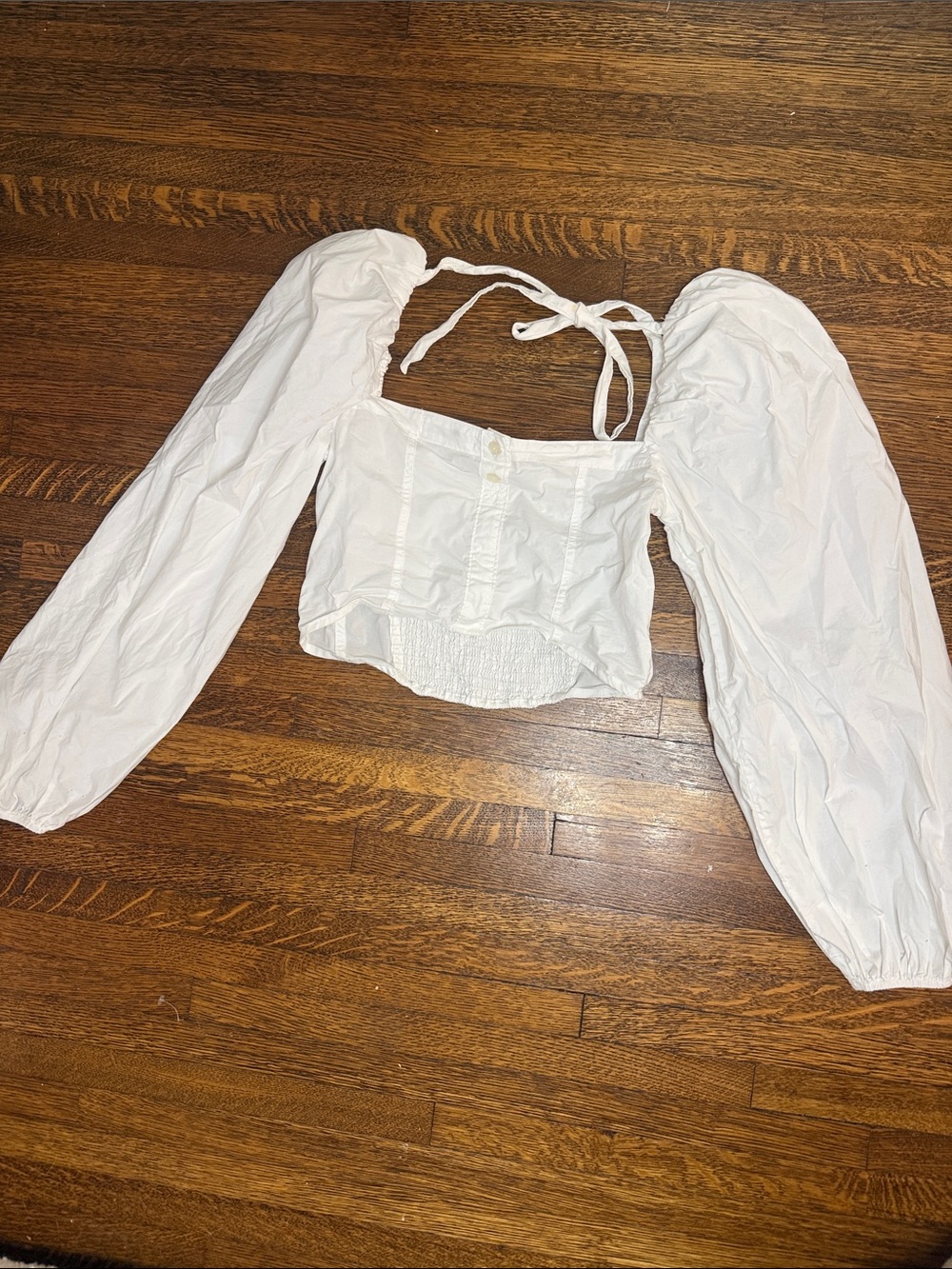 Jonathan Simkhai White Puff Sleeve Top MSRP $275